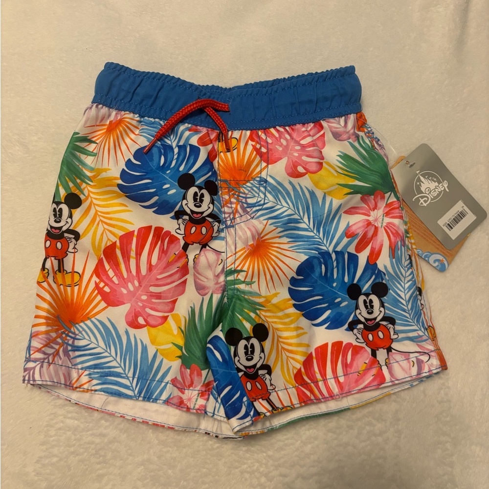 NWT Boy’s Mickey Mouse Tropical Swim Trunks 3T